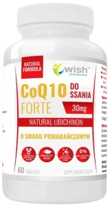 Koenzym Q10 Forte 30mg CoQ10 UBICHINON  Do Ssania o smaku pomarańczowym 60 tabletek, Wish