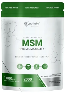 Wish MSM 500mg Siarka organiczna w proszku 1000g - Stawy Kości Mięśnie Przeciwzapalne