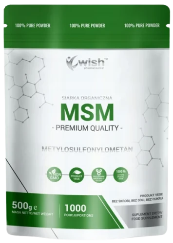 MSM 500 mg Siarka organiczna w proszku 500g, Wish.webp