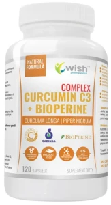 Curcumin C3 Complex 500mg Bioperine 10mg 120 kapsułek, Wish