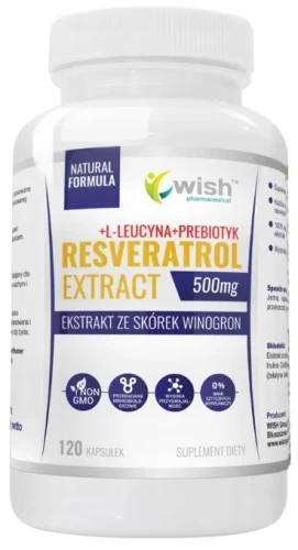 Resveratrol Extract 500mg Ekstrakt z pestek winogron 120 kapsułek, Wish.webp