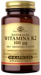 Witamina K2 MK-7 z natto 100 µg 50 kapsułek, Solgar