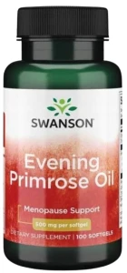 Swanson Evening Primrose Oil 500mg - Olej z Wiesiołka 100 kapsułek - Skóra Odporność Cholesterol Płodność