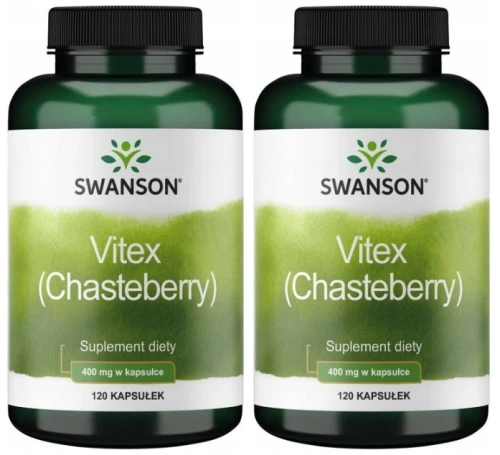 Zestaw 2x Vitex (Chasteberry) 400mg 120kaps, Swanson