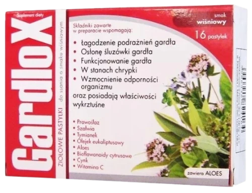 Gardlox – Pastylki do ssania o smaku wiśniowym, S-Lab