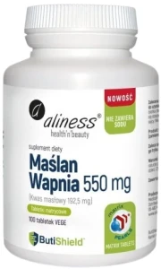 Maślan wapnia 550 mg (bez sodu) x 100 tab. matrycowych, Aliness
