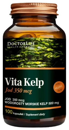 Jod Vita Kelp 500mg, Jod 350mcg 100 kapsułek, Doctor Life.webp