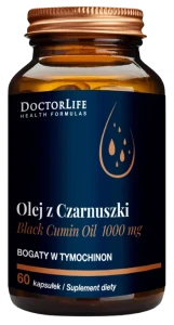 Doctor Life Olej z Czarnuszki 1000mg 60 kapsułek miękkich - Antyoksydant Przeciwstarzeniowe