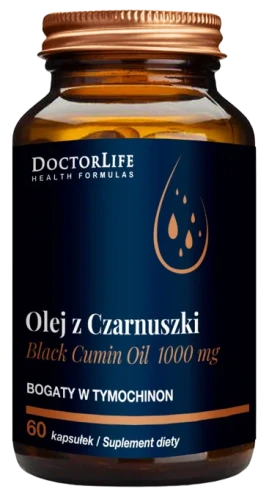 Olej z Czarnuszki 1000mg 60 kapsułek miękkich, Doctor Life.webp