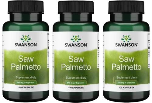 Zestaw 3x Saw Palmetto 540mg 100 kaps., Swanson