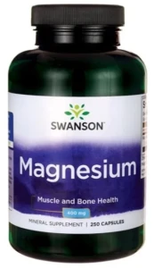 Swanson Magnesium - Magnez (tlenek) 200mg 250 kapsułek - Mięśnie Układ Nerwowy Równowaga Elektrolitowa