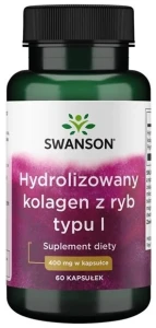 Swanson  Hydrolizowany kolagen z ryb typu I (Marine Collagen) 60 kapsułek - Kości Stawy Gojenie Ran