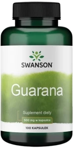 Swanson Guarana 500mg 100 kapsułek - Energia Witalność Koncentracja