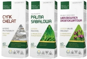 Zdrowa prostata - Palma sabałowa + Wierzbownica drobnokwiatowa + Cynk, Medica Herbs