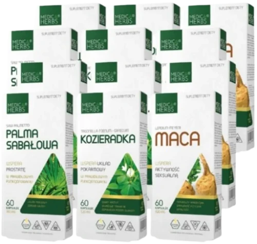 Zdrowie seksualne mężczyzn - 4 x Maca + Kozieradka + Palma Sabałowa, Medica Herbs.webp
