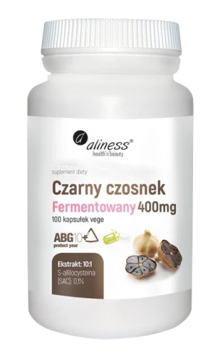 Czarny czosnek fermentowany ABG10+® 400 mg x 100 kaps Vege, Aliness