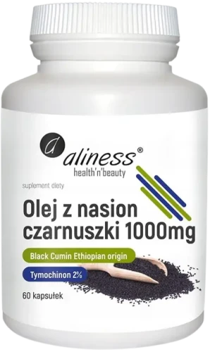 Olej z nasion czarnuszki 2% 1000 mg , 60 kaps Aliness