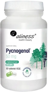 Aliness Pycnogenol® extract 65% 50 mg 60 tabletek VEGE -  Układ Krążenia Obniżenie Ciśnienia