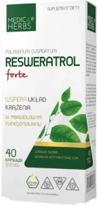 Medica Herbs Resweratrol Forte 40 kapsułek - Układ Krążenia i Zdrowe Serce