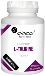 Aliness L-TAURINE 800 mg 100 kapsułek - Wydolność i Przyspieszenie Regeneracji