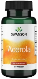 Swanson Acerola 500mg 60 kapsułek - Odporność Zmniejszenie Zmęczenia Antyoksydant