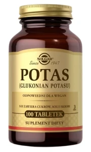 Solgar Potas (glukonian potasu) 100 tabletek - Układ Nerwowy Mięśnie i Ciśnienie Krwi