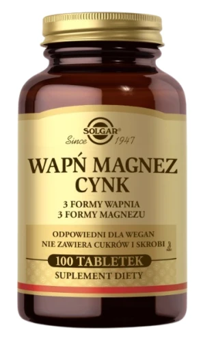 Wapń Magnez Cynk, Solgar