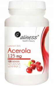 Aliness Acerola 125mg 120 tabletek - Odporność Wchłanianie Żelaza