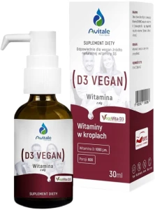 Aliness Avitale Naturalna witamina D3 VEGAN 1000 j.m. 30 ml - Zęby i Kości Praca Mięśni