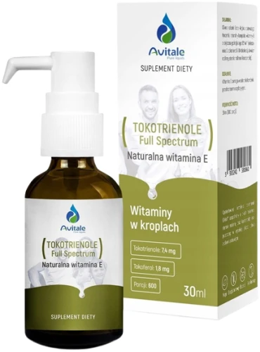 Avitale, TOKOTRIENOLE Full Spectrum, Naturalna witamina E, 30 ml, Aliness
