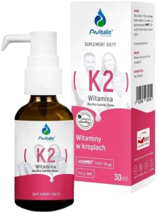 Aliness Avitale Witamina K2 (VitaMk7 PURE ) 25 µg 30 ml - Kości Naczynia krwionośne i Krążenie