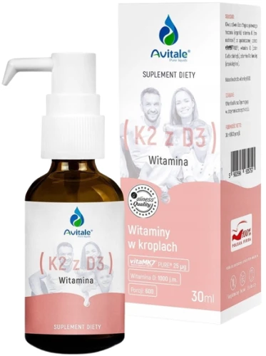 Avitale, Witamina K2 z D3 25µg/1000IU 30 ml, Aliness