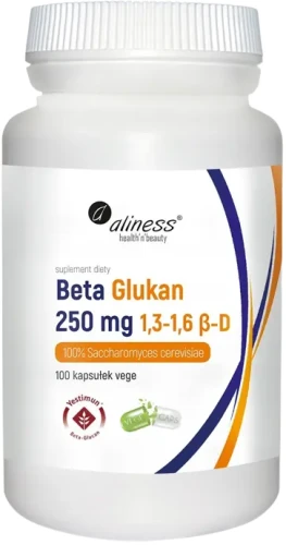 Beta Glukan Yestimun® 1,3-1,6 β-D 250 mg x 100 Vege caps. Aliness