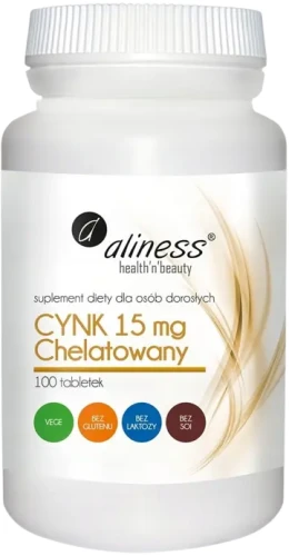 Cynk chelatowany 15 mg x 100 tabletek Vege, Aliness