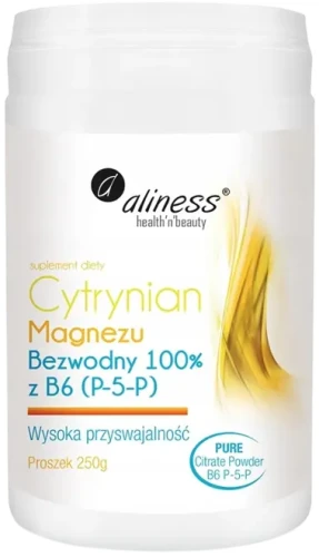 Cytrynian Magnezu BEZWODNY 100% z B6 (P-5-P) x 250 g proszek