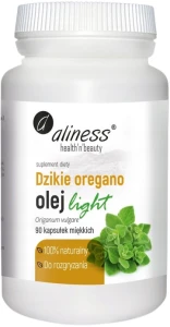 Aliness Dzikie oregano Olej LIGHT 100% Naturalny 90 kapsułek - Odporność Drogi Oddechowe Trawienie