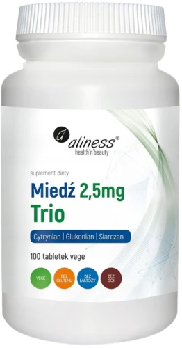 Miedź trio 2,5 mg x 100 vege tab. Aliness