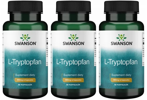 Zestaw 3x L-Tryptofan 500mg 60kaps, Swanson