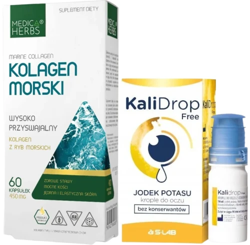 Zestaw Kolagen morski + Krople Kalidrop free, Medica Herbs S-Lab.webp