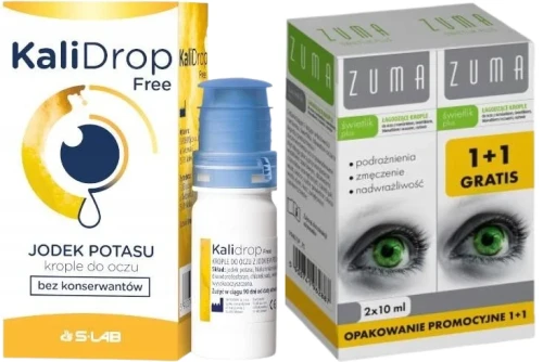 Zestaw Krople Kalidrop free + Zuma świetlik Plus krople 10ml 1+1 GRATIS, S-Lab.webp