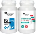Zestaw Bor 3 mg (kwas borowy) x 100 tabletek vege + Witamina B6 (P-5-P) 25 mg x 100 tabletek VEGE, Aliness.webp