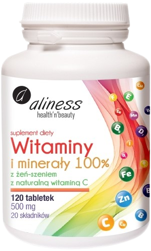 Witaminy i minerały z żeń-szeniem 120 tab Aliness