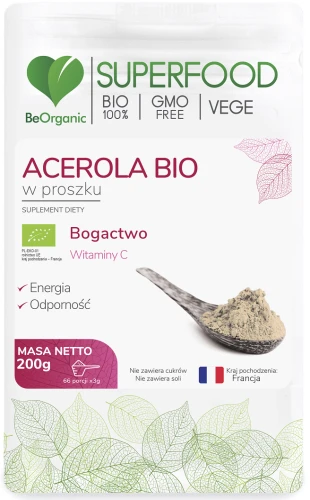 BeOrganic Acerola BIO w proszku 200g, Medicaline