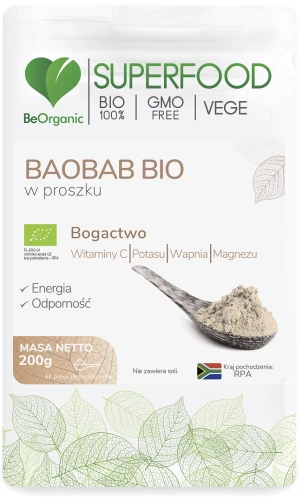 BeOrganic, Baobab BIO w proszku 200g, Medicaline