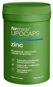 ForMeds LIPOCAPS ZINC 30 kapsułek - Skóra Włosy Paznokcie Odporność Płodność