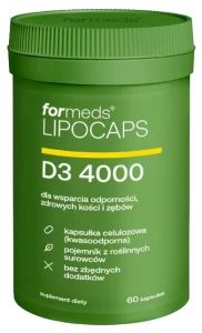 ForMeds LIPOCAPS D3 4000 60 kapsułek - Odporność Wchłanianie Wapnia Kości Mięśnie