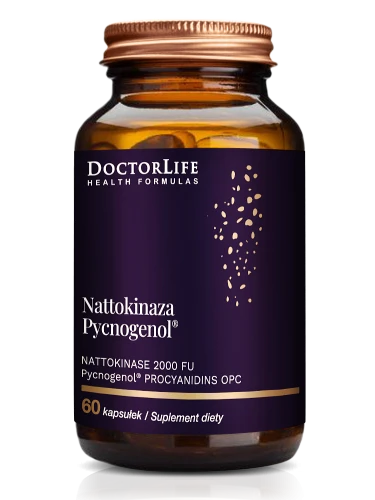 NATTOKINASE 2000 FU Pycnogenol® PROCYANIDINS OPC 60 kapsułek, Doctor Life