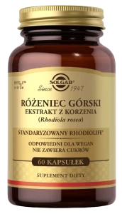 Solgar Różeniec Górski Ekstrakt z Korzenia 60 kapsułek - Układ Nerwowy Pamięć Koncentracja Stres