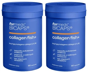 Zestaw 2x - ForMeds BICAPS COLLAGEN FISH+ 60 kapsułek - Stawy Kości Ścięgna Chrząstki Stawowe