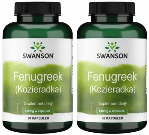 Zestaw 2x Fenugreek (Kozieradka) 610mg 90 kaps, Swanson